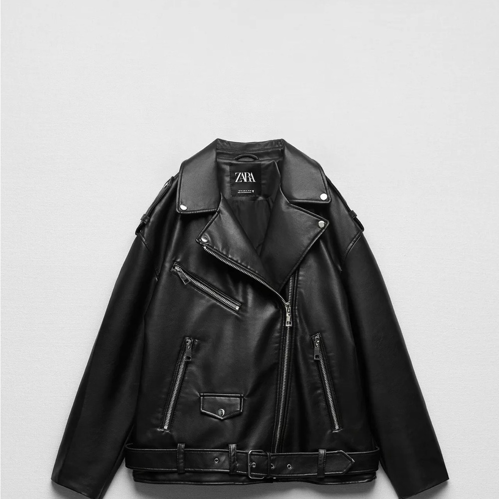 Zara Women's Black Faux Leather Jacket